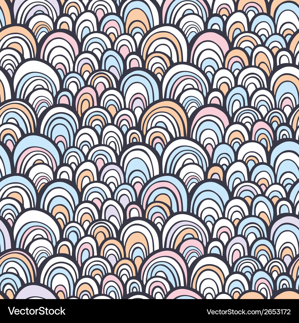 Seamless pattern with hand drawn abstract scale vector image