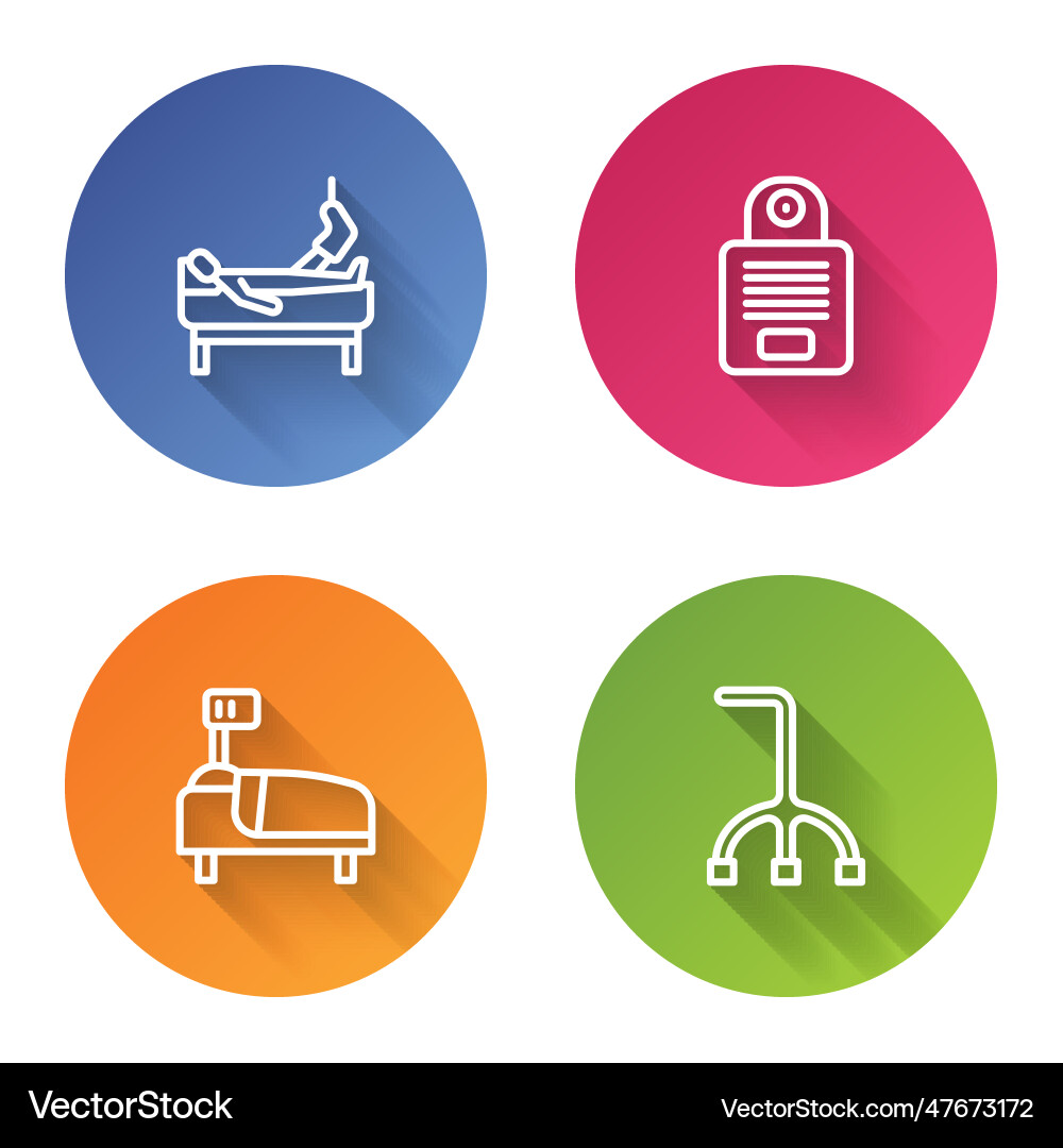 Set line patient with broken leg intercom Vector Image