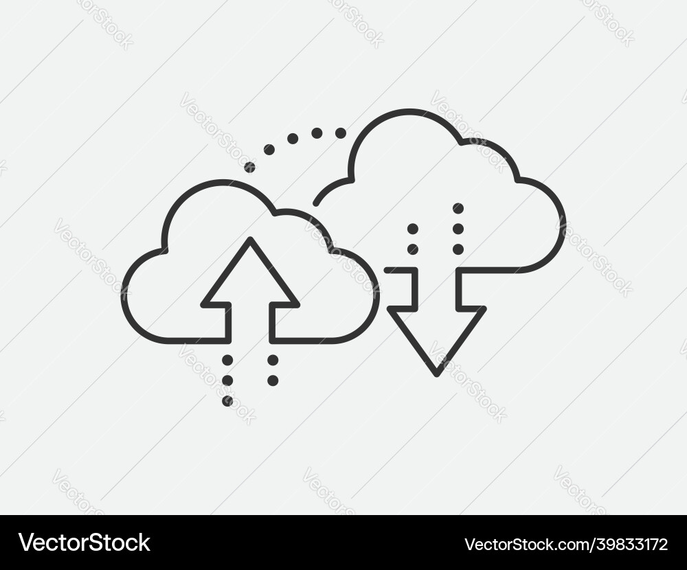 Technology icon cloud computing connection big Technology icon cloud computing connection big Vector Image