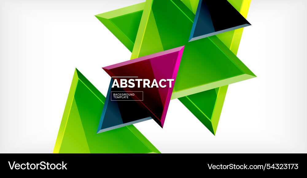 Abstract background - colorful triangles with 3d Vector Image