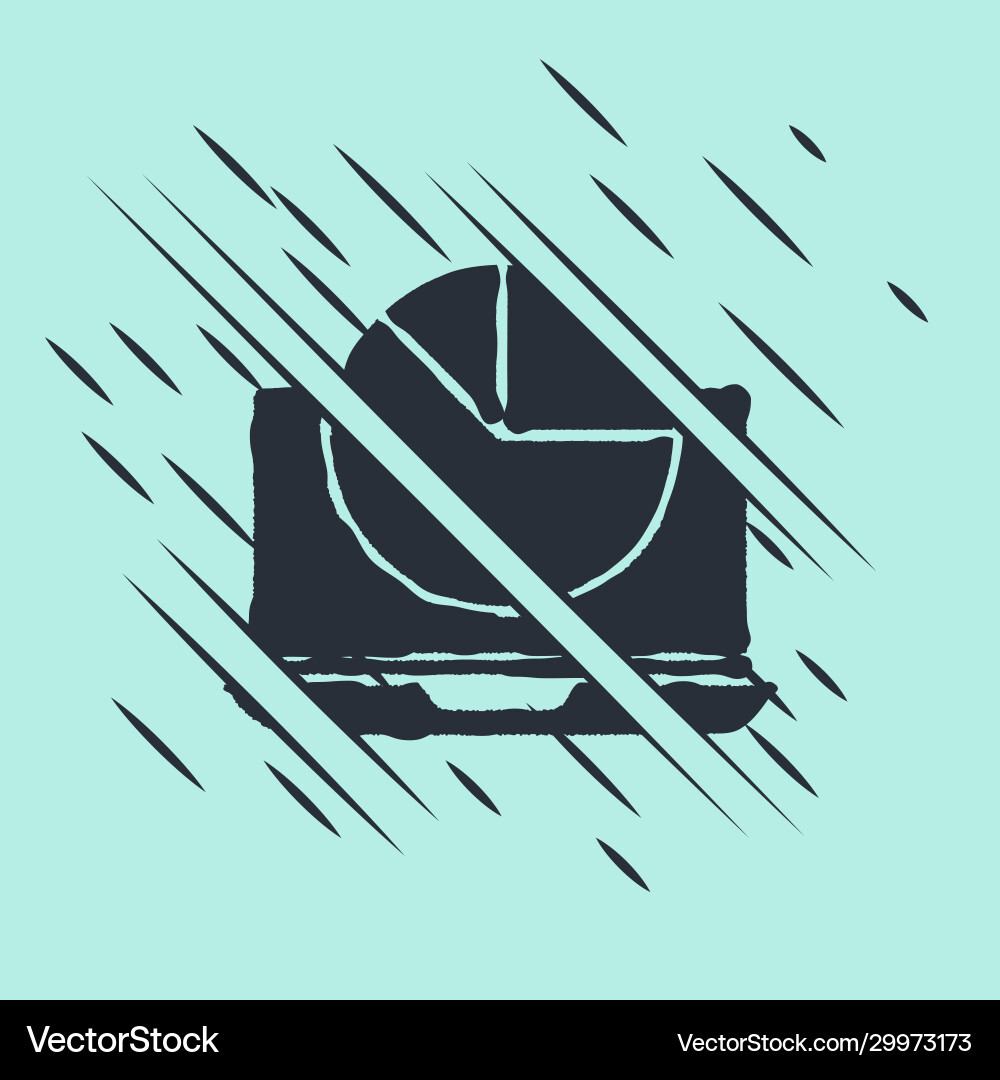 Black laptop with graph chart icon isolated Black laptop with graph chart icon isolated vector image