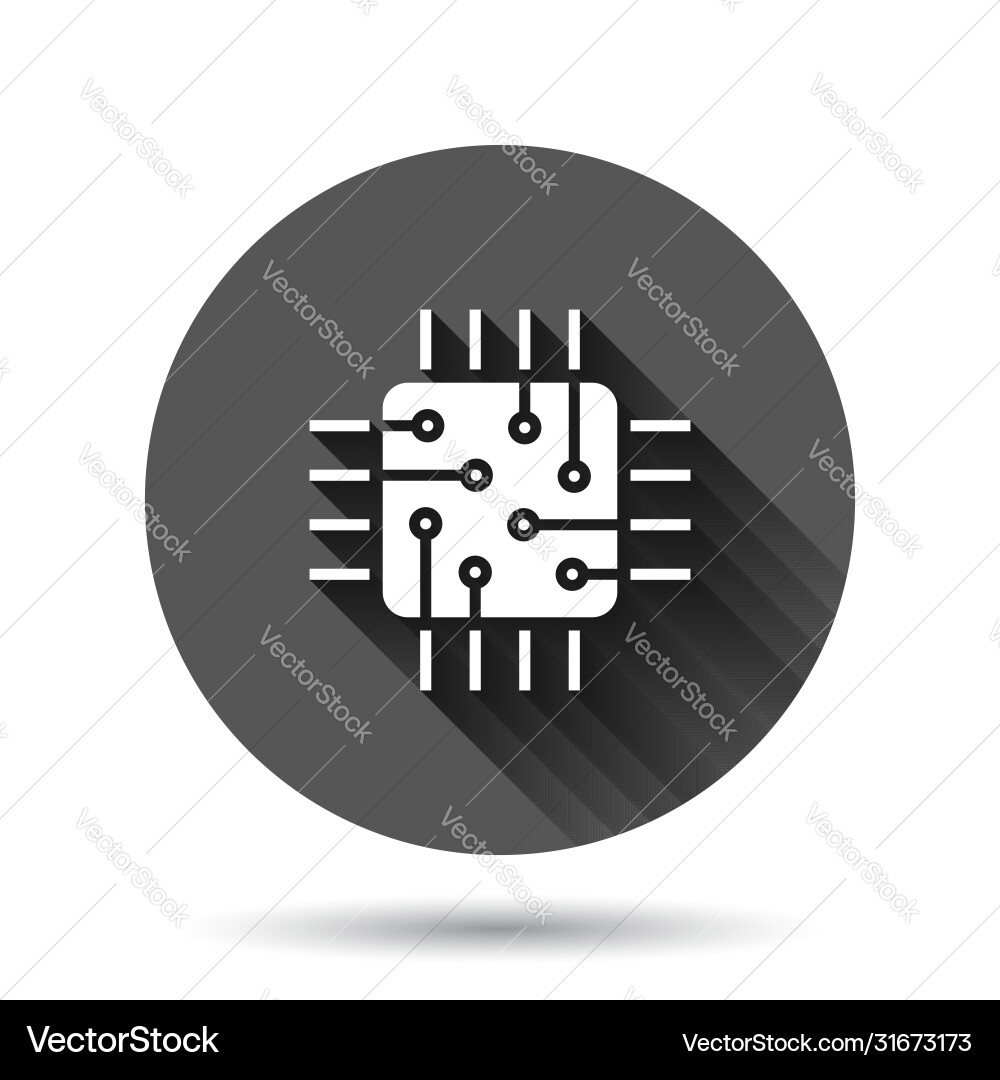 Computer cpu icon in flat style circuit board Computer cpu icon in flat style circuit board vector image