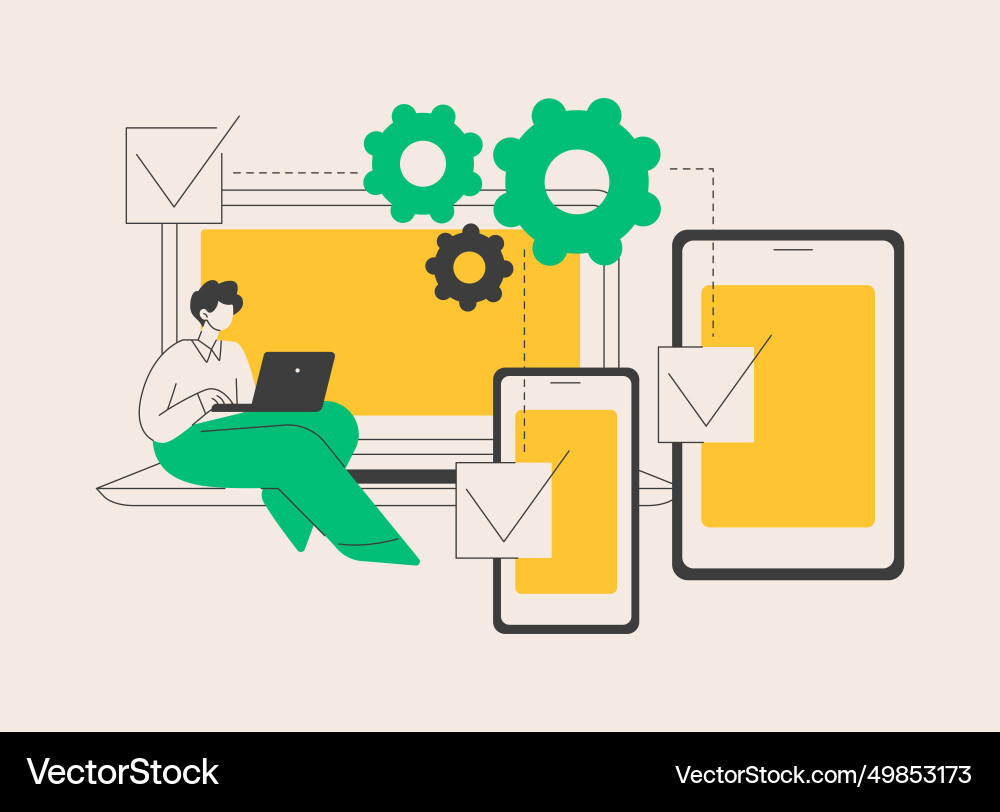 Cross-platform development abstract concept Vector Image