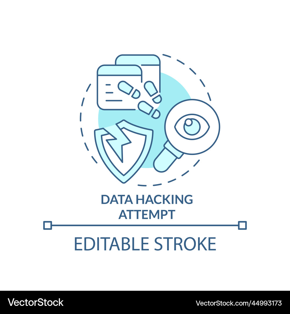 Data hacking attempt turquoise concept icon Data hacking attempt turquoise concept icon vector image