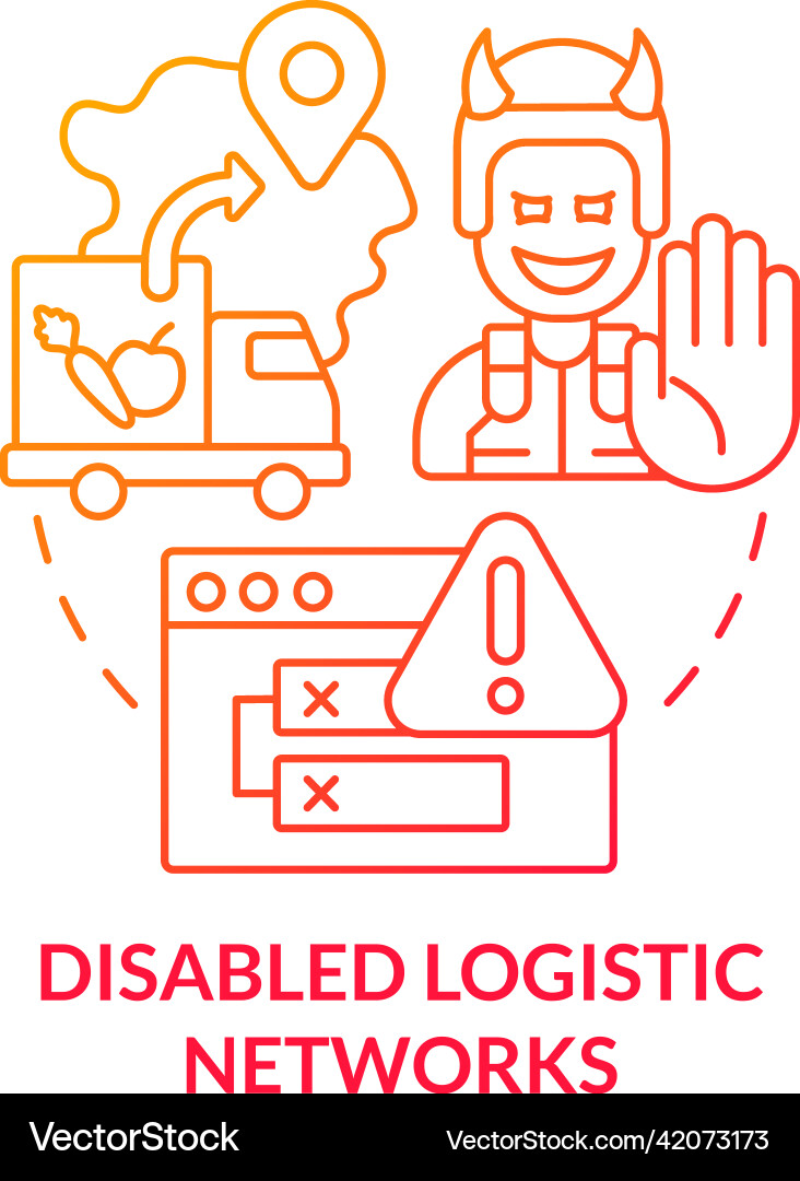 Disabled logistic networks red gradient concept Vector Image