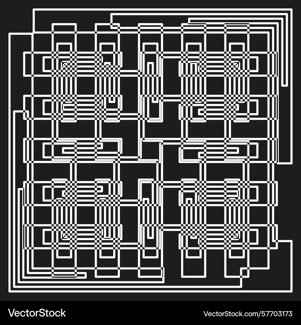 Geometric pattern abstract line work intertwined Geometric pattern abstract line work intertwined vector image