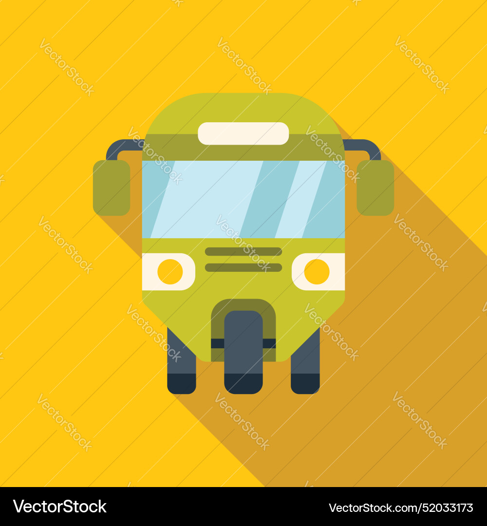 Grüner Bus fährt an einem sonnigen Tag mit langem Schatten Grüner Bus fährt an einem sonnigen Tag mit langem Schatten vektorbild