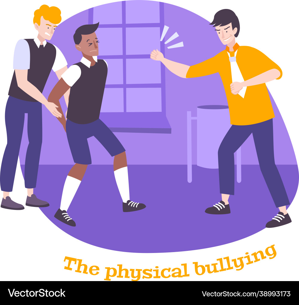 Hooligans bullying mate composition Hooligans bullying mate composition vector image
