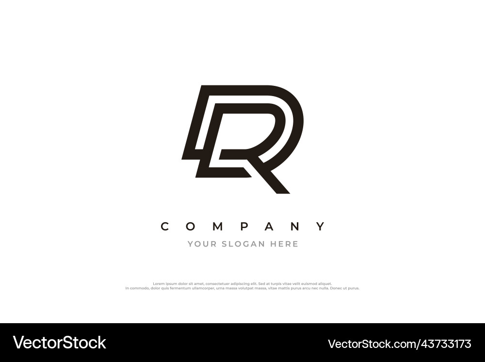 Initial letter dr logo or rd monogram design Vector Image