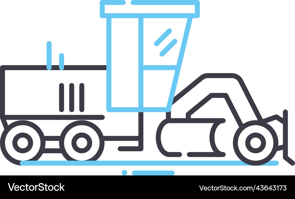 Motor grader line icon outline symbol Motor grader line icon outline symbol vector image
