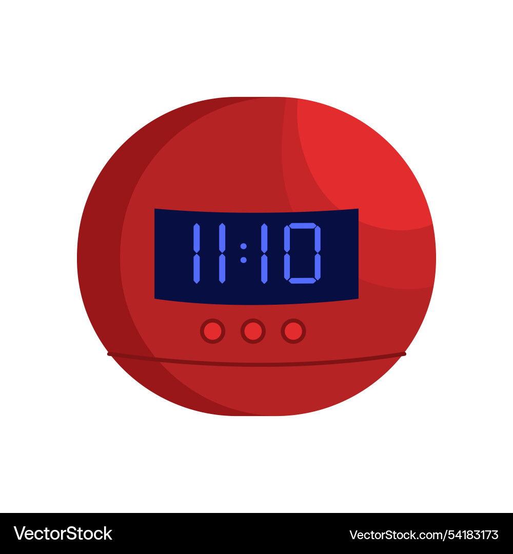 Red electronic clock with numbers on display Red electronic clock with numbers on display vector image