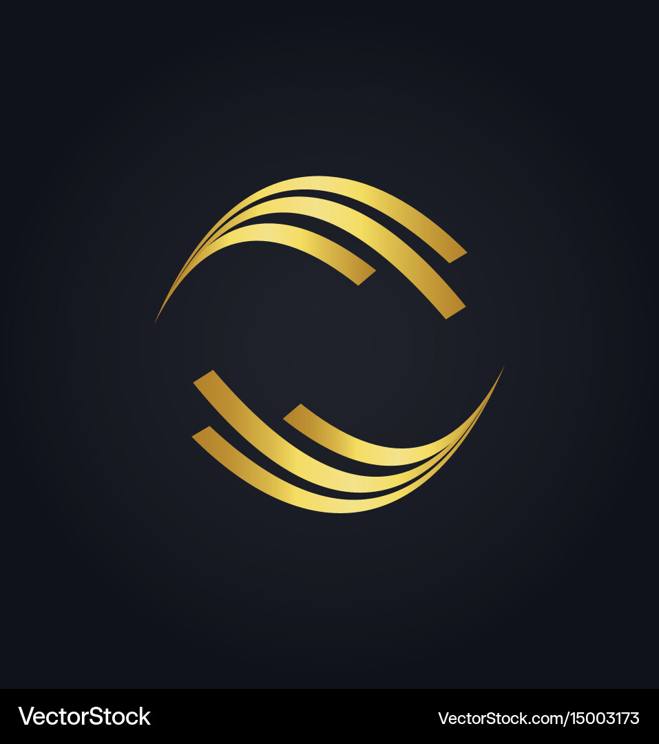 Round shape circle gold logo Royalty Free Vector Image