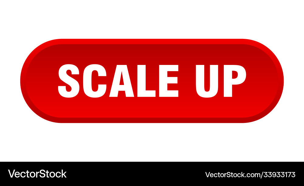 Scale up button rounded sign on white background Vector Image
