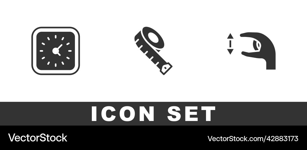 Set clock measuring tape and approximate Set clock measuring tape and approximate Vector Image