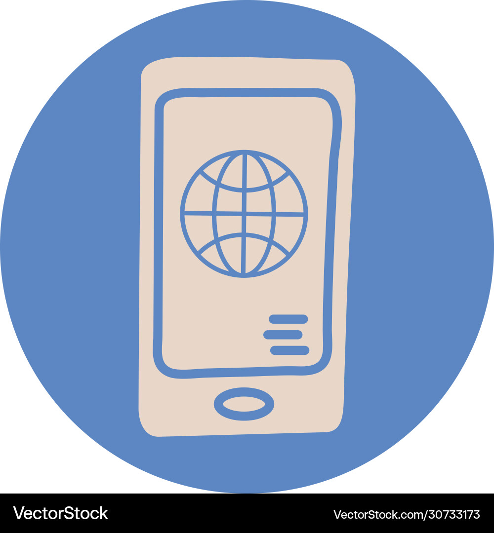 Smartphone with sphere browser block style icon Smartphone with sphere browser block style icon Vector Image