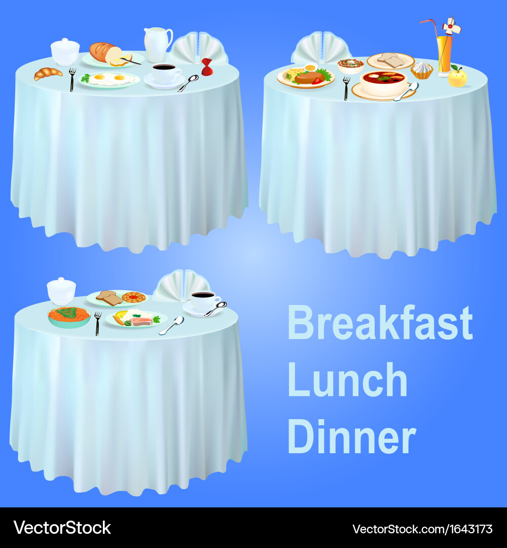 Table Setting with Food vector image