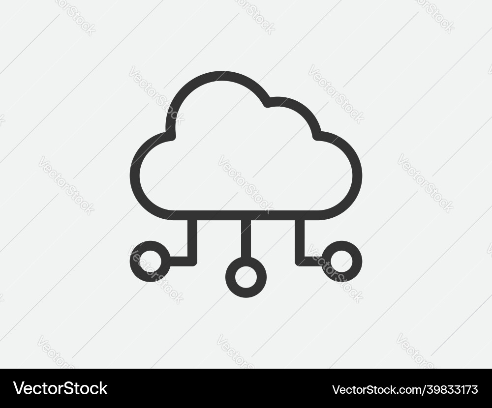 Technology icon cloud computing connection big vector image