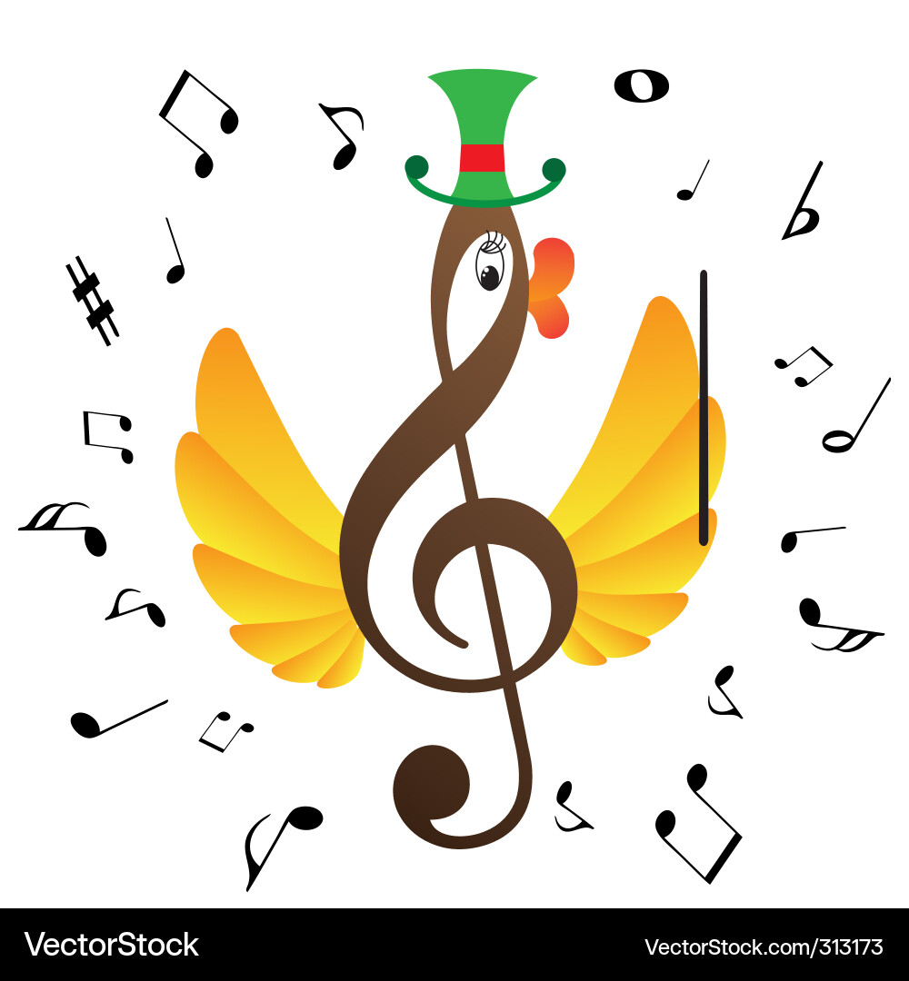 Treble clef vector image