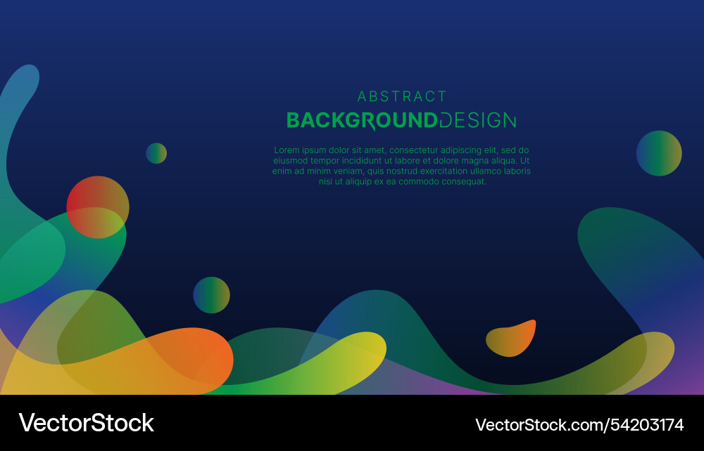Abstract colorful fluid dynamic dark background Vector Image