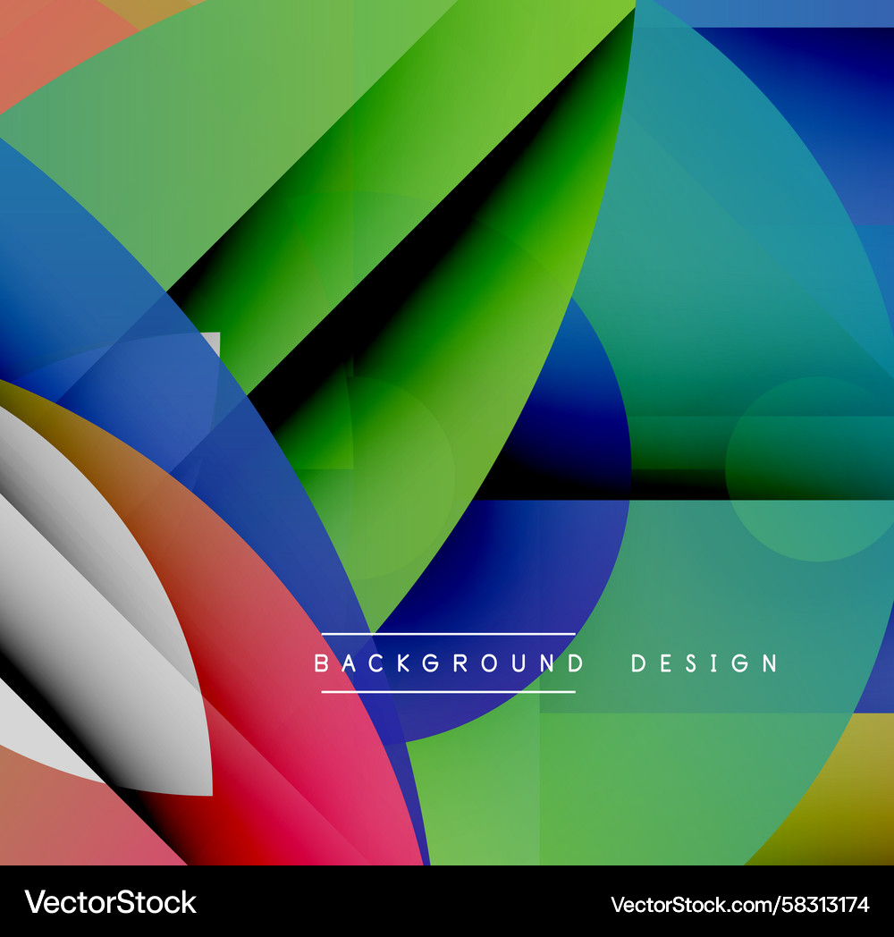 Abstract geometric shapes overlap creating Vector Image