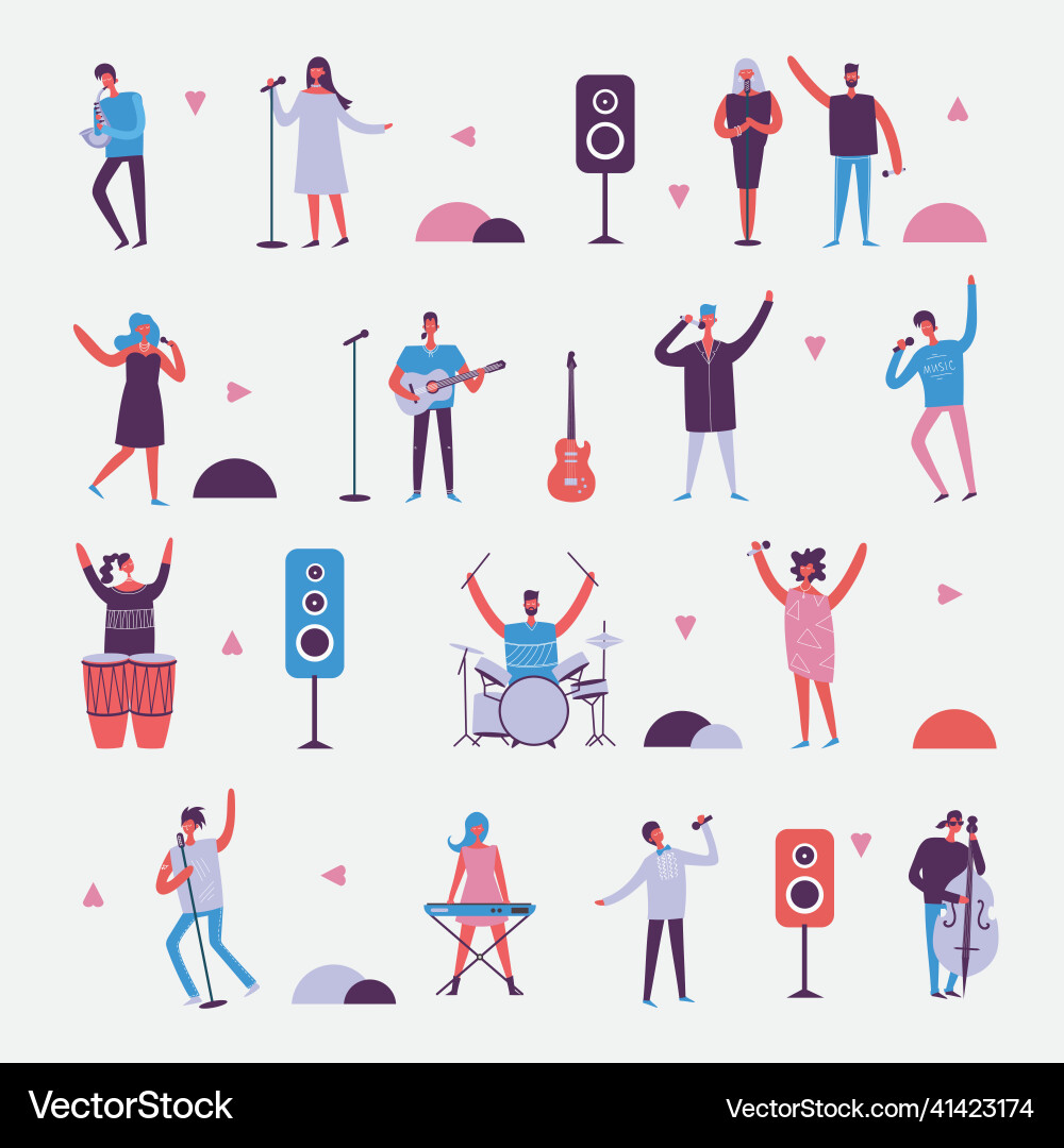 Background of group singing and playing Background of group singing and playing vector image