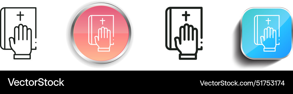 Bible icon thin linear regular and button style vector image