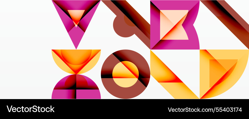 Circles squares lines abstract background Vector Image