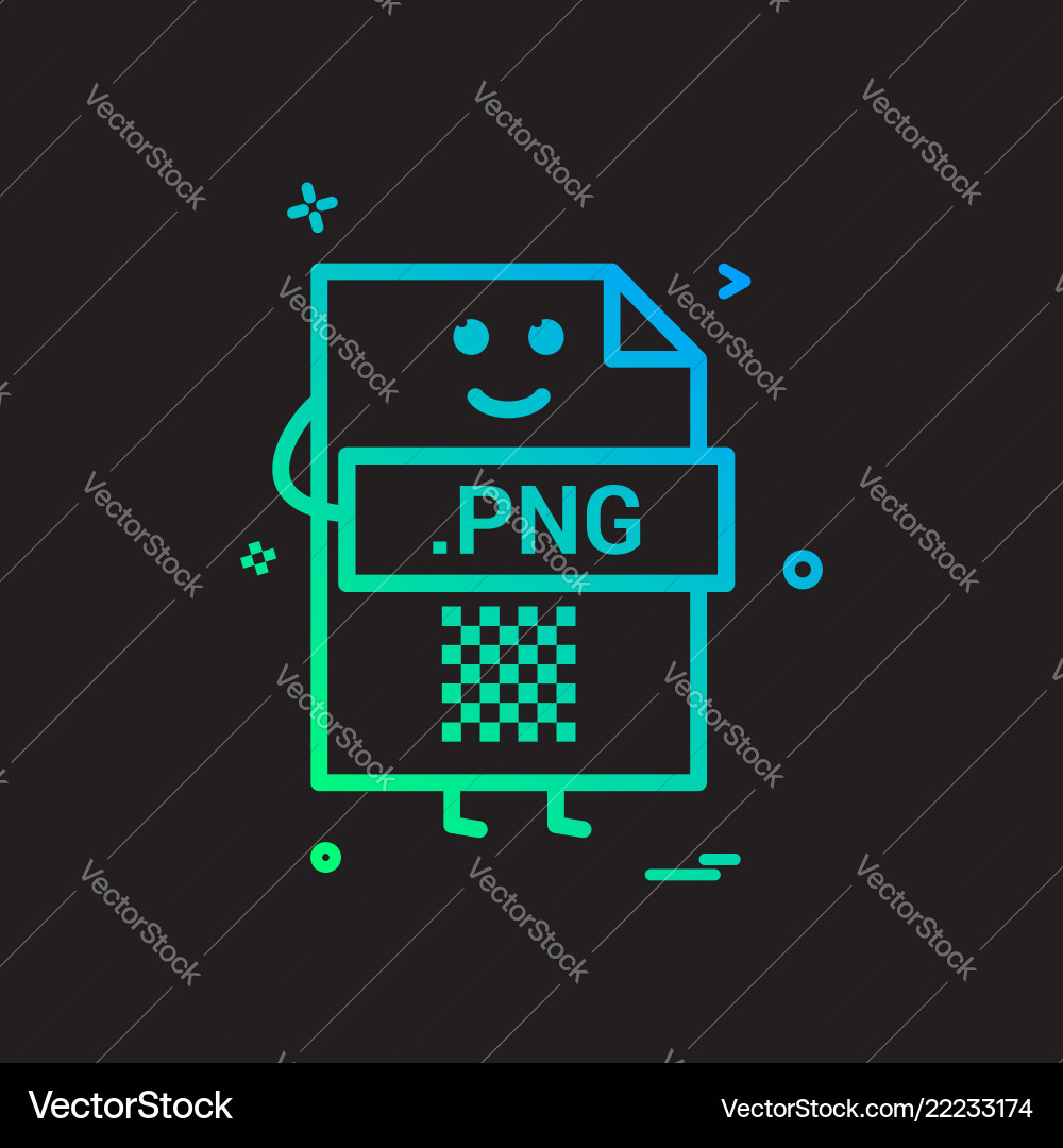 Computer png file format type icon design Computer png file format type icon design Vector Image