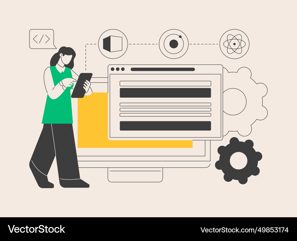 Cross-platform frameworks abstract concept Cross-platform frameworks abstract concept vector image