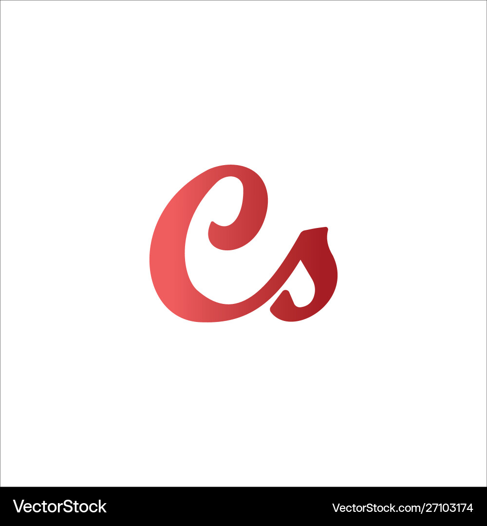 Cs and sc creative initial based letter vector image