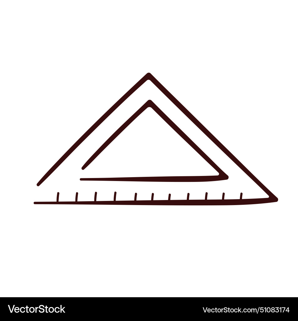 Education math triangular ruler icon in line art Education math triangular ruler icon in line art vector image