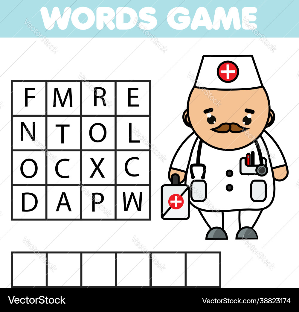 Educational game for children learning job Educational game for children learning job vector image