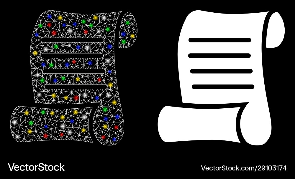 Flare mesh 2d script roll icon with spots Flare mesh 2d script roll icon with spots vector image