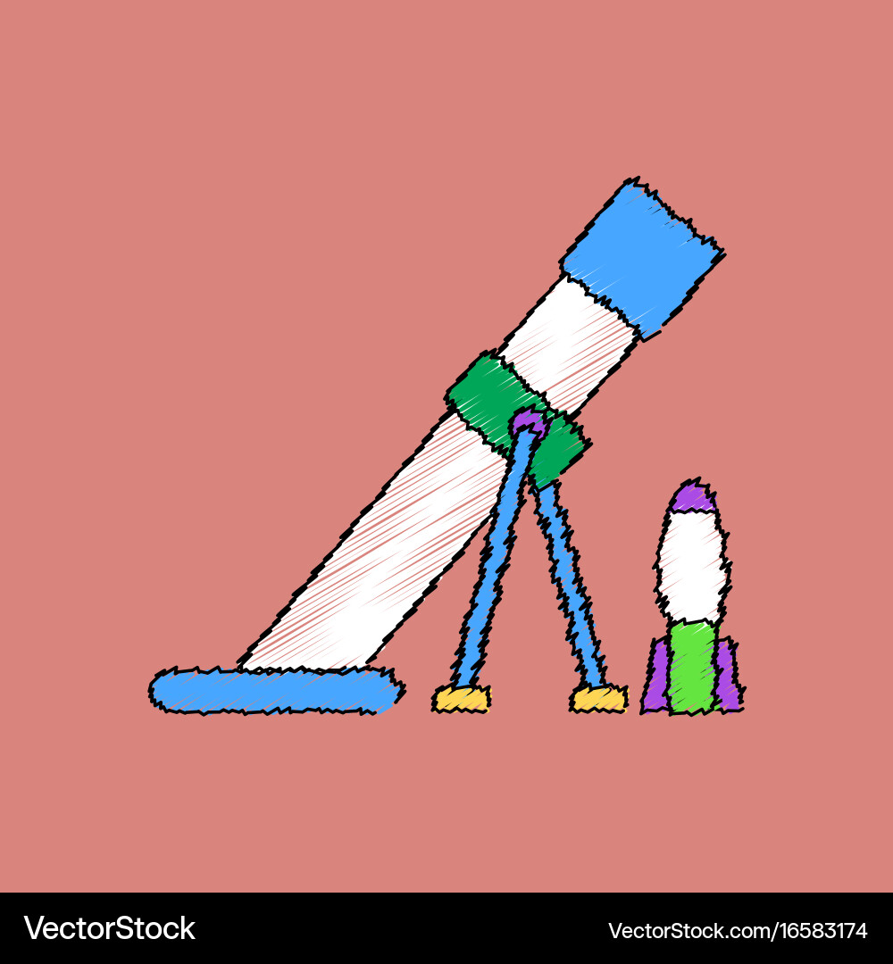 Flat shading style icon mortar and shell vector image