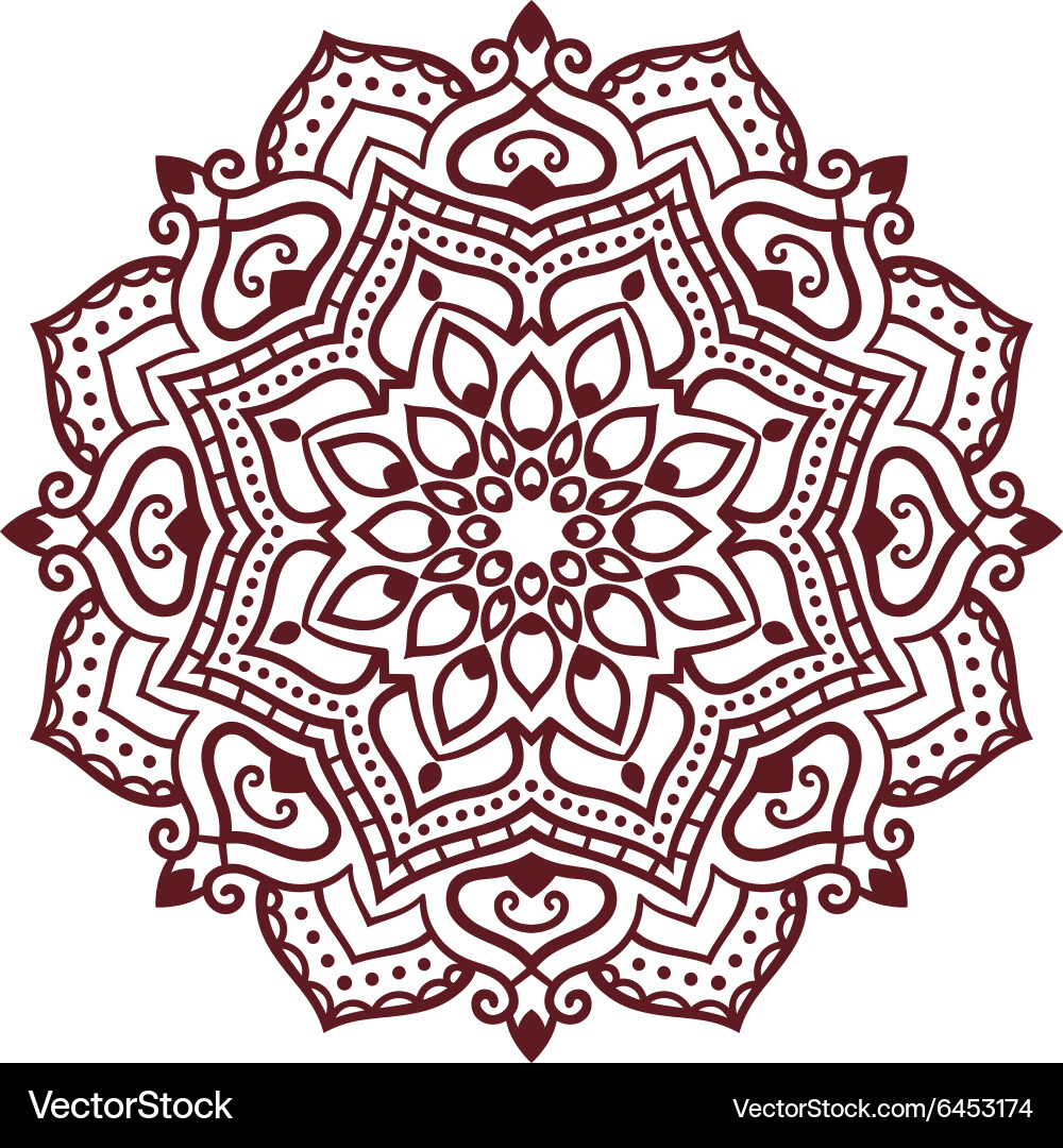 Floral Mandala Ornament Vector Image