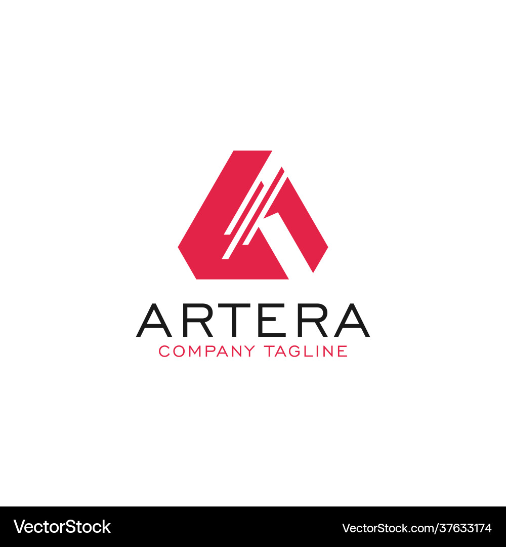 Initial letter a with modern triangle and lines Initial letter a with modern triangle and lines Vector Image