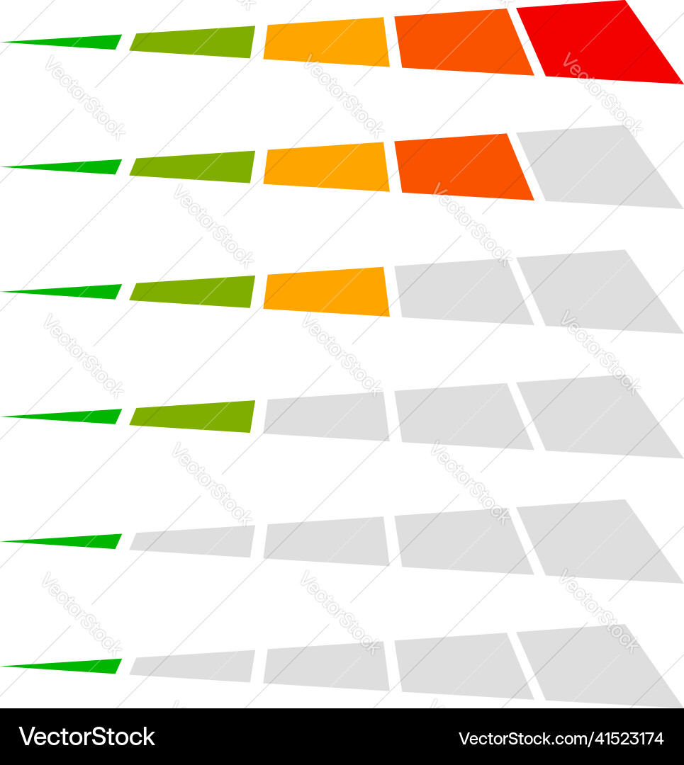 Level progress bar indicator low-high progression Level progress bar indicator low-high progression vector image