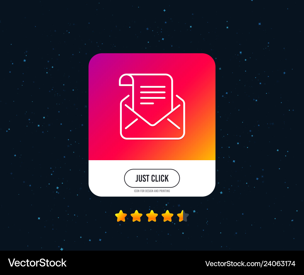Mail newsletter line icon read message vector image