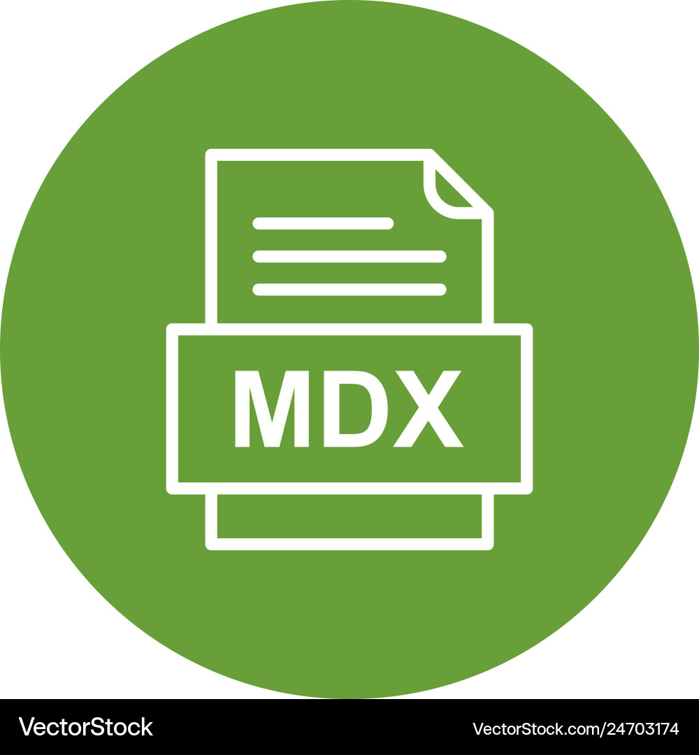 Mdx file document icon Vector Image