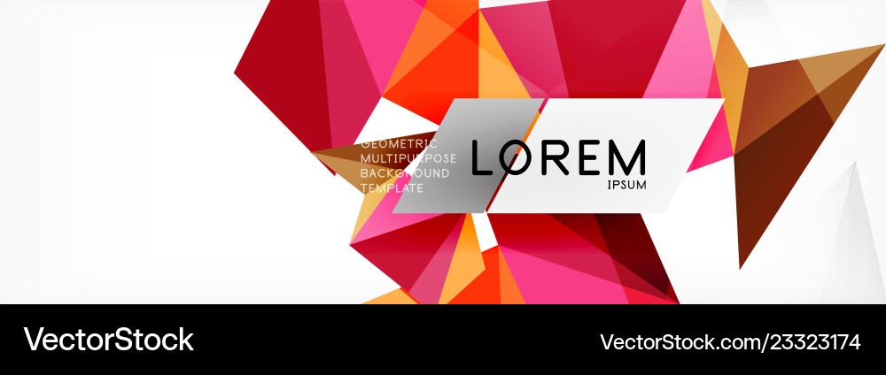 Mosaic triangular low poly style abstract Vector Image