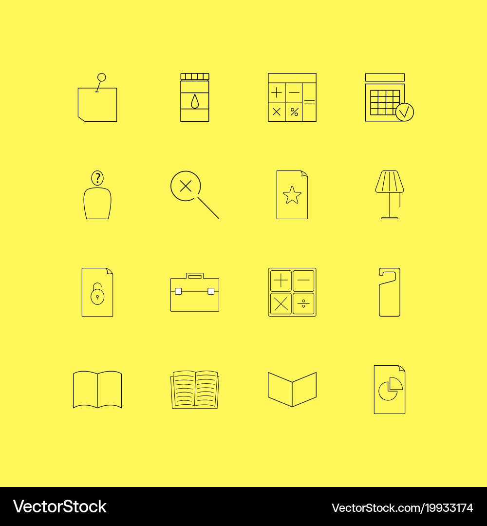 Office linear icon set simple outline icons Vector Image