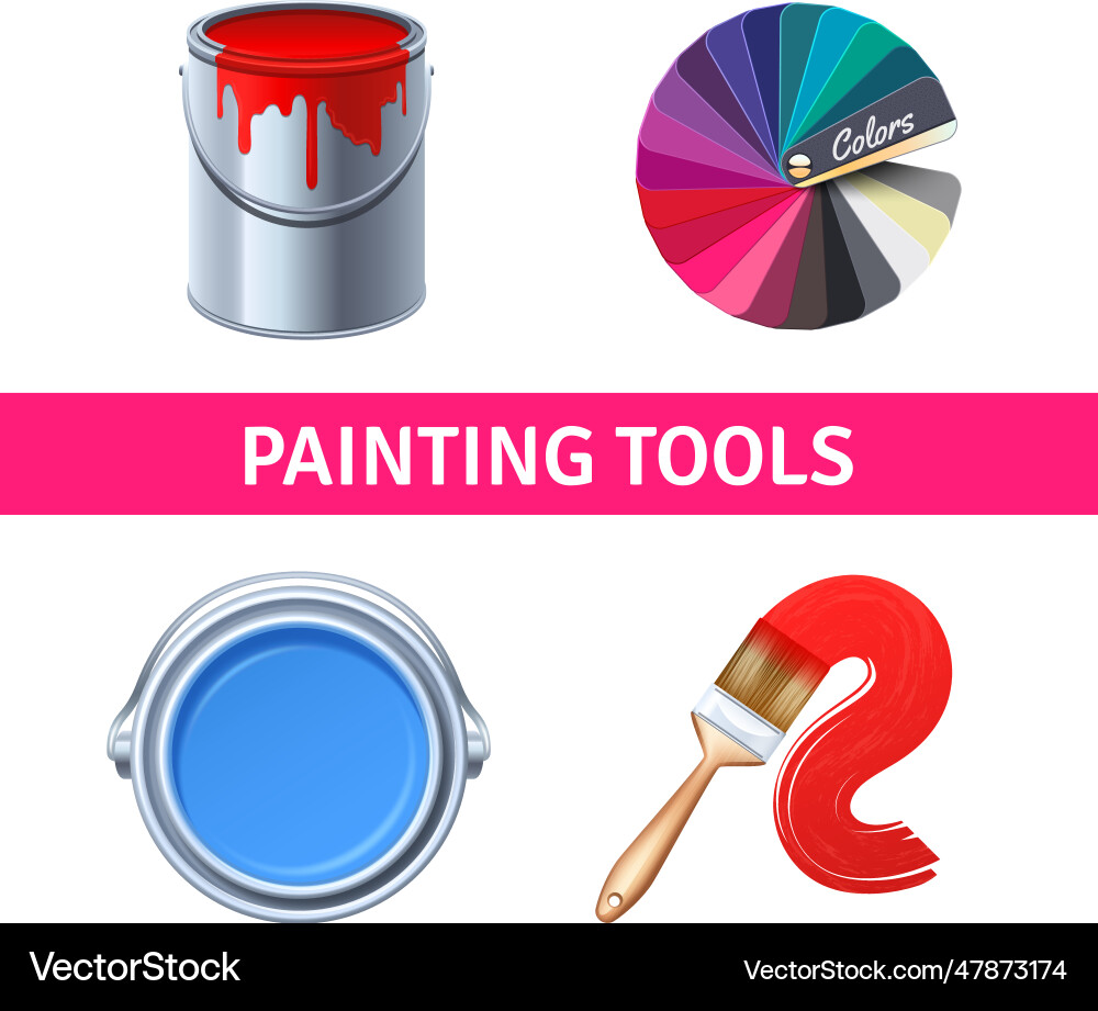 Painting tools realistic set Painting tools realistic set vector image