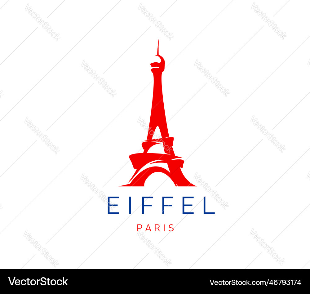 Paris eiffel tower icon france landmark symbol vector image