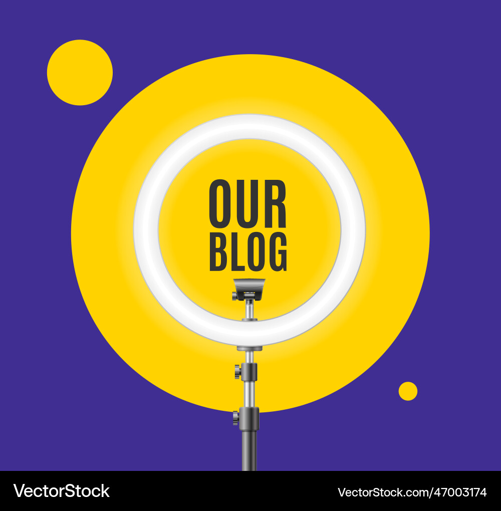 Realistic detailed 3d led ring lamp blogging Realistic detailed 3d led ring lamp blogging vector image