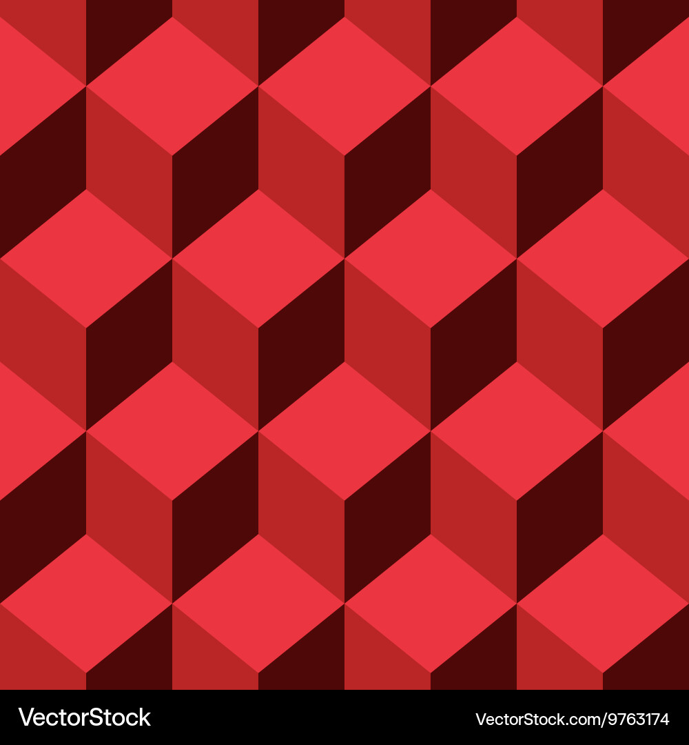 Red Cube Seamless Pattern vector image