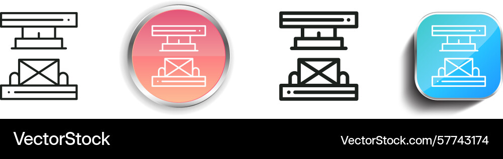 Robot arm icon thin linear regular and button Robot arm icon thin linear regular and button vector image