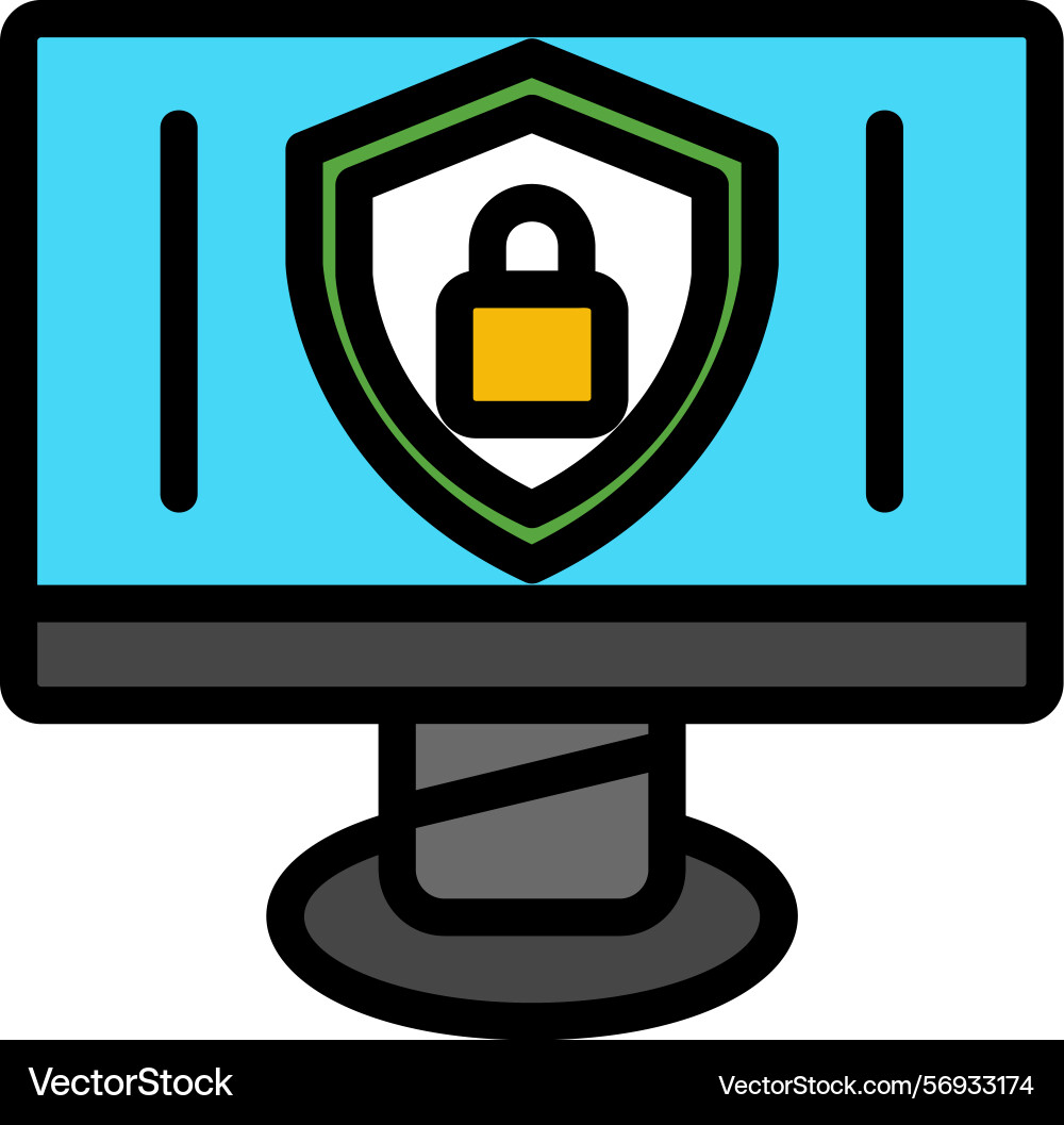 Secure line filled style icon design Vector Image