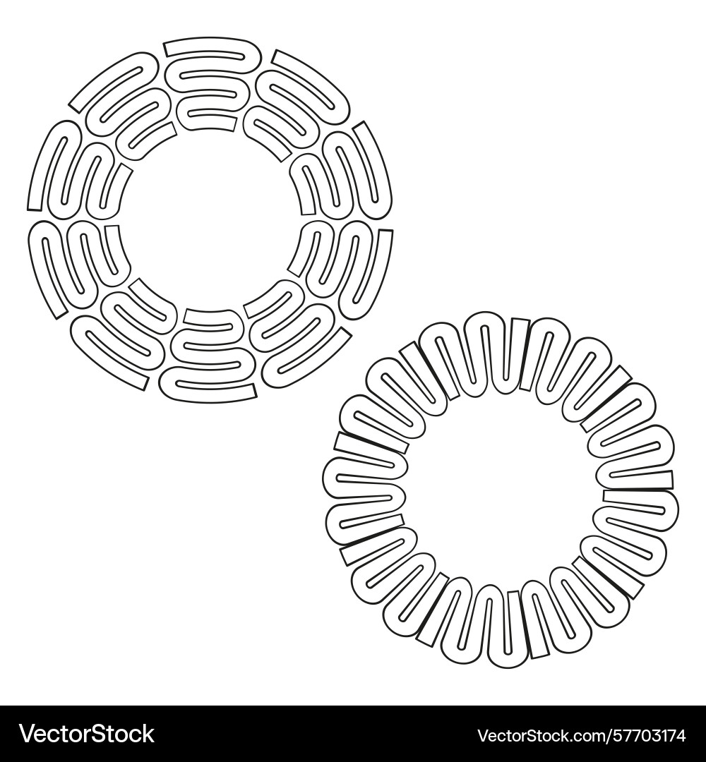 Segmented ring pattern abstract loop wreath Segmented ring pattern abstract loop wreath vector image