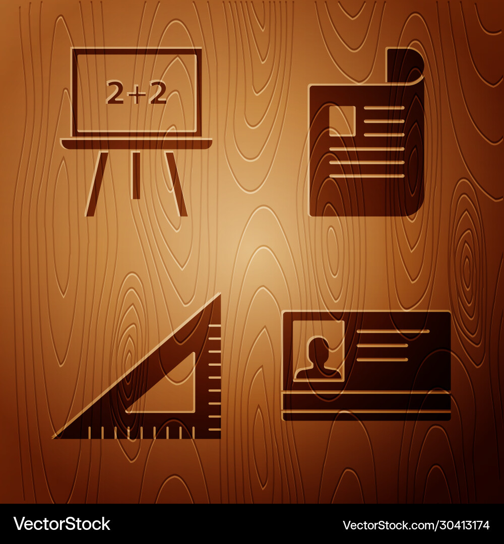 Set identification badge chalkboard triangular Vector Image