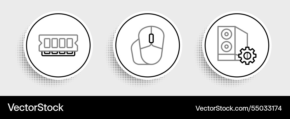Set line case of computer ram random access Set line case of computer ram random access vector image
